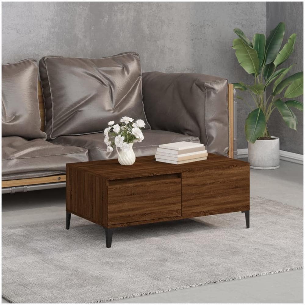 Tavolino Da Salotto Rovere Marrone 90x50x36,5 Cm In Multistrato - Foto 1