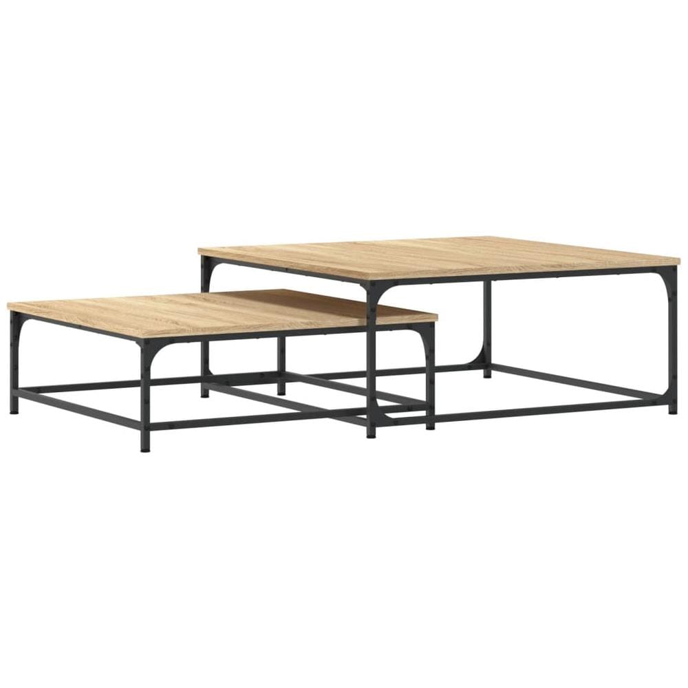 Tavolini Impilabili 2 Pz Rovere Sonoma In Legno Multistrato - Foto 2