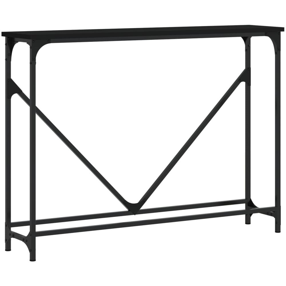 Tavolino Consolle Nero 102x22,5x75 Cm In Legno Multistrato - Foto 2