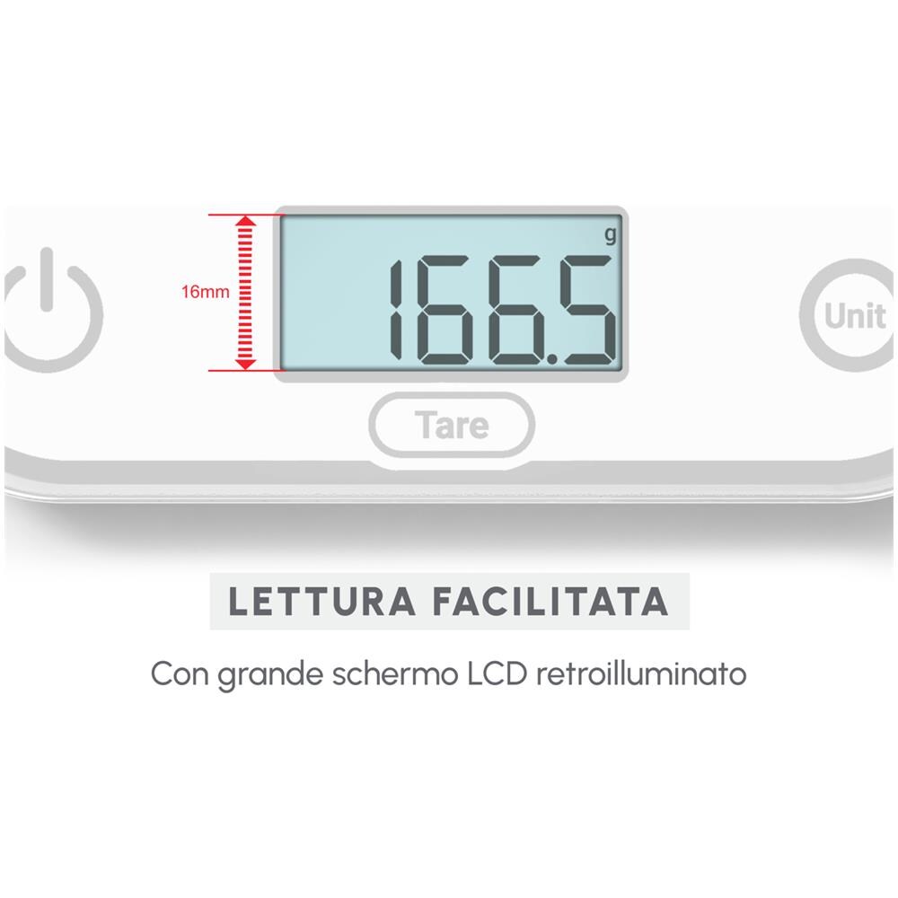 BN50U0 bilancia da cucina Bianco Superficie piana Rettangolo Bilancia da cucina elettronica - Foto 2
