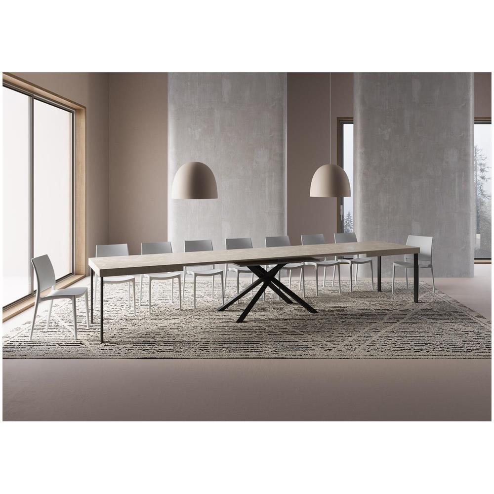 Tavolo allungabile 90x200/460cm Karida cashmere gambe antracite - Foto 4