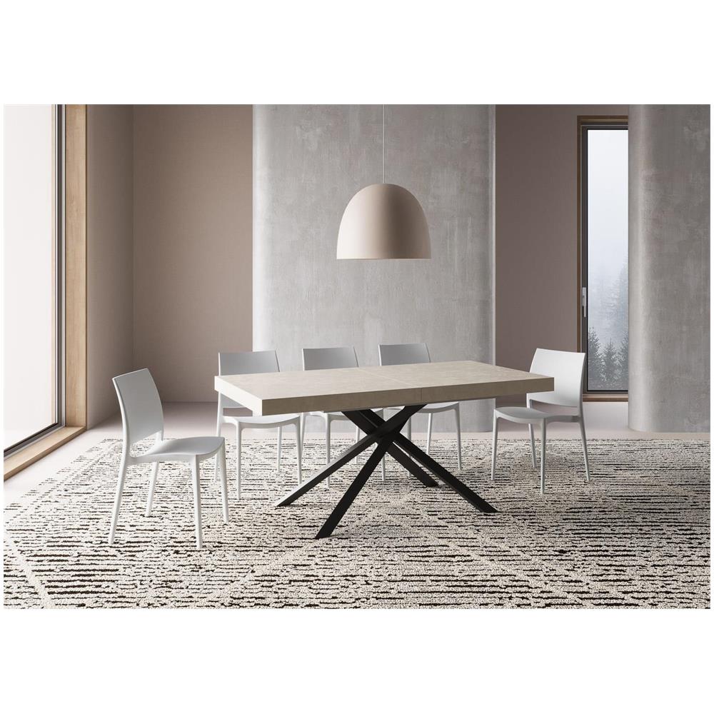 Tavolo allungabile 90x200/460cm Karida cashmere gambe antracite - Foto 2