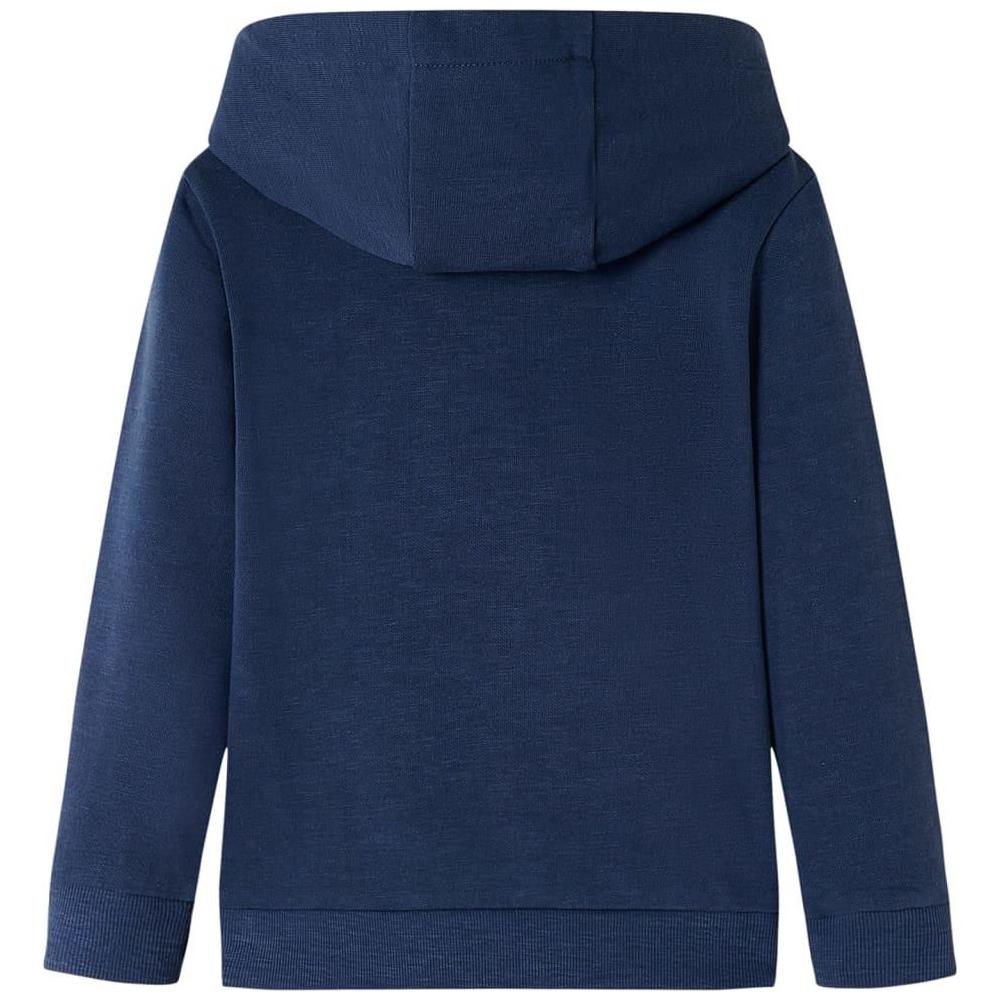 Felpa da Bambino con Cappuccio Blu Marino Mélange e Arancione 128 - Foto 2
