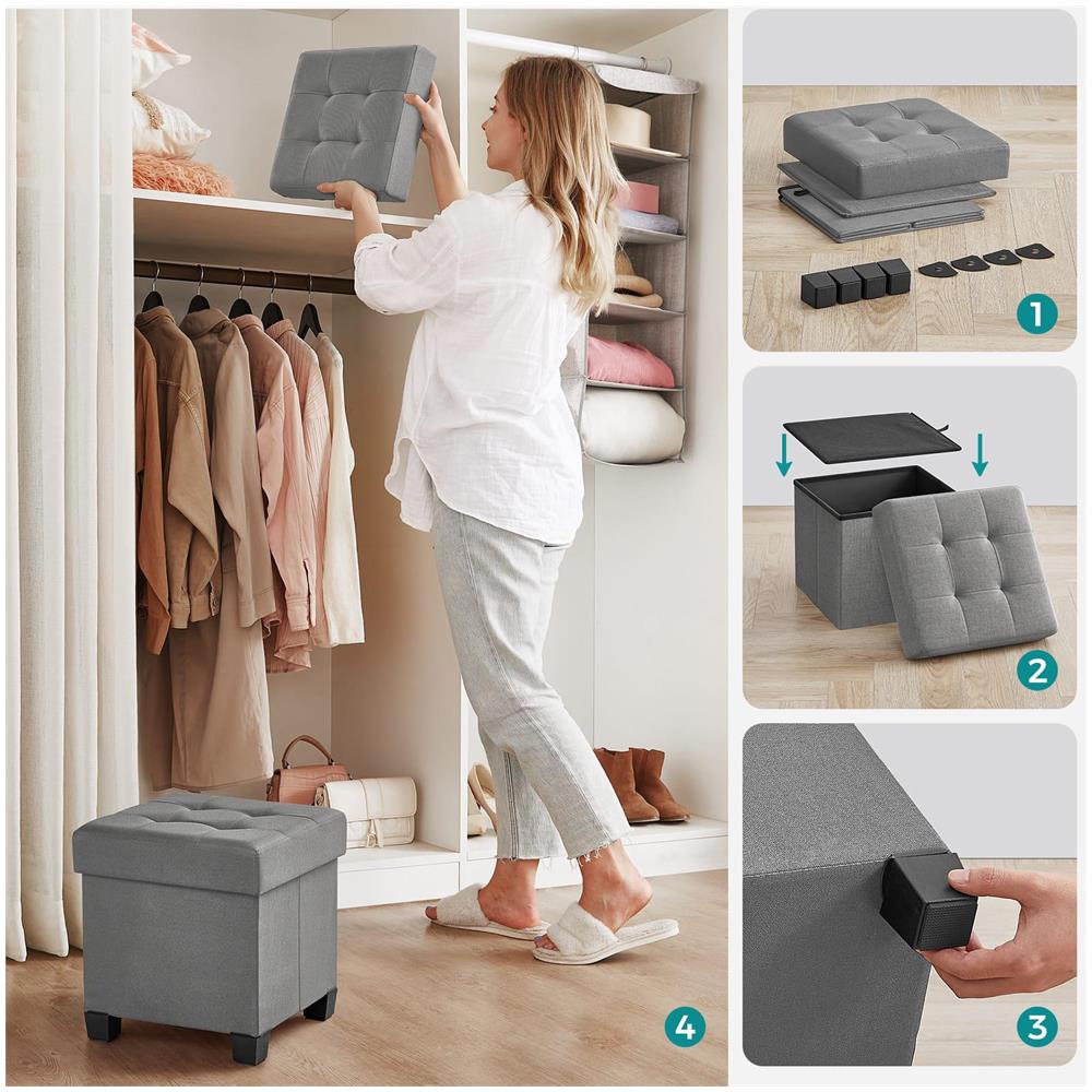 PUFA - LSF014G02 Pouf contenitore grigio chiaro per camera da letto - Foto 6