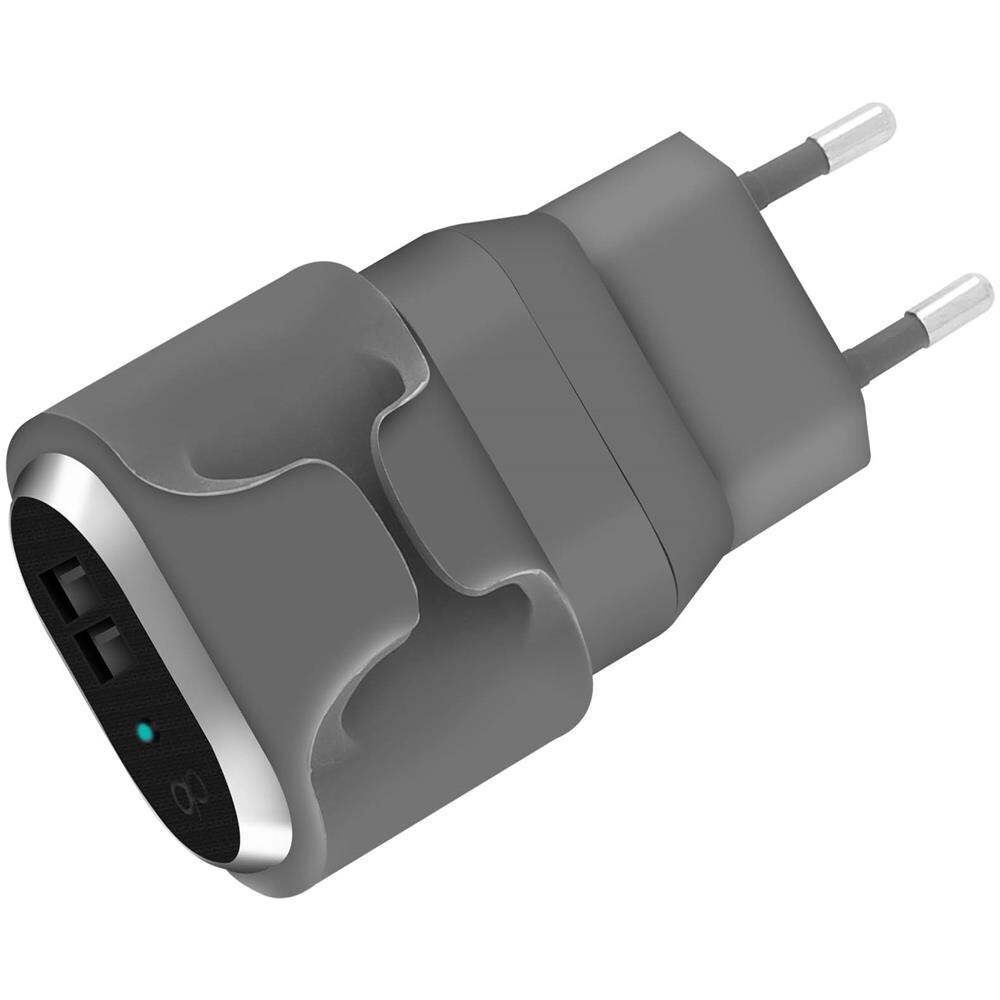 Caricabatterie 2x Porte Usb 4.8a Garanzia A Vita - Grigio - Foto 2