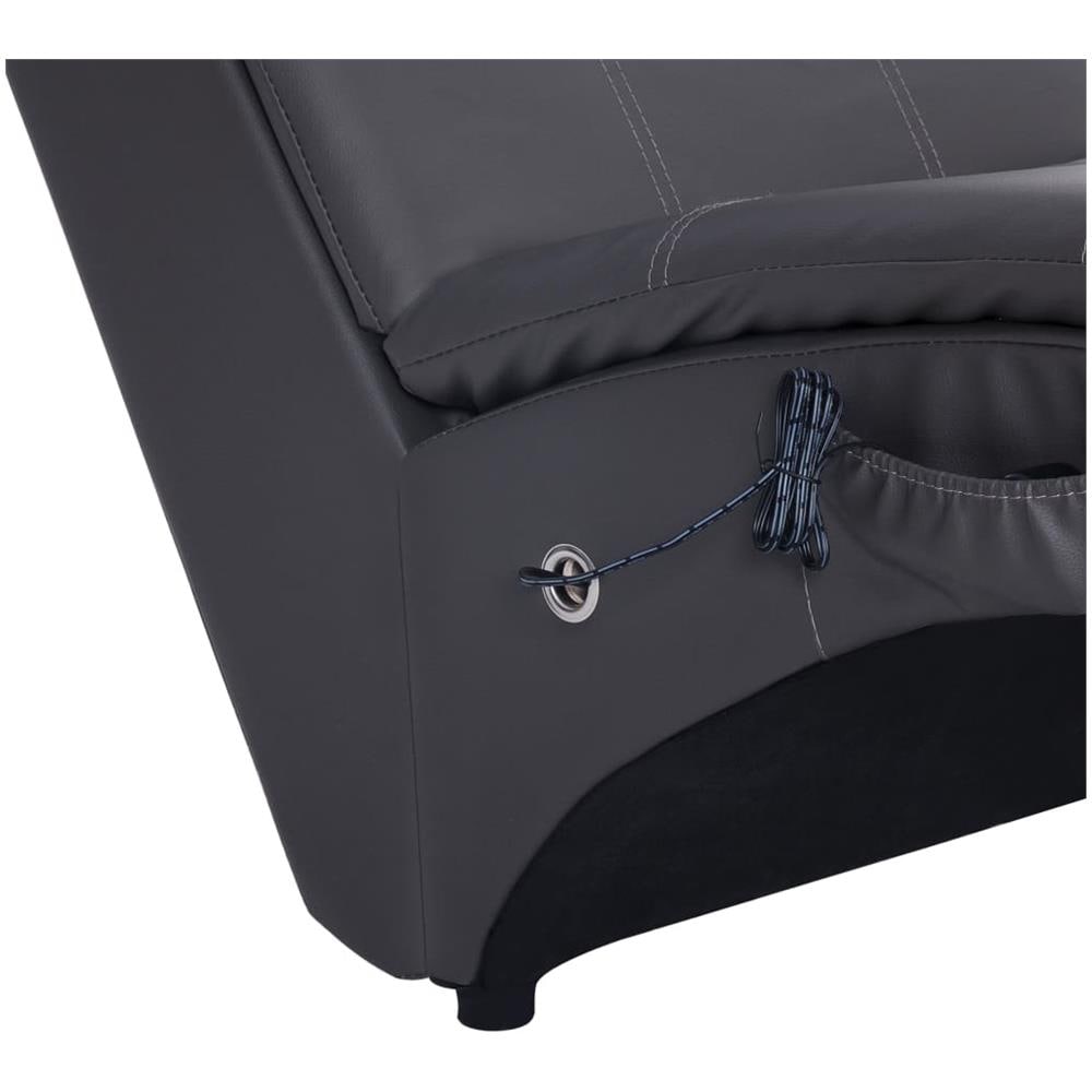 Poltrona Massaggiante Con Cuscino Grigia In Similpelle - Foto 8