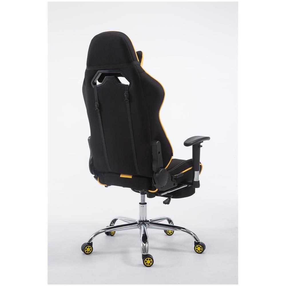 Sedia Gaming Ufficio Limit XL in Tessuto I Poltrona Racing Rinforzata Max 150 kg I Poltrona Ergonomica con Ruote Nero Giallo con Poggiapiedi - Foto 5