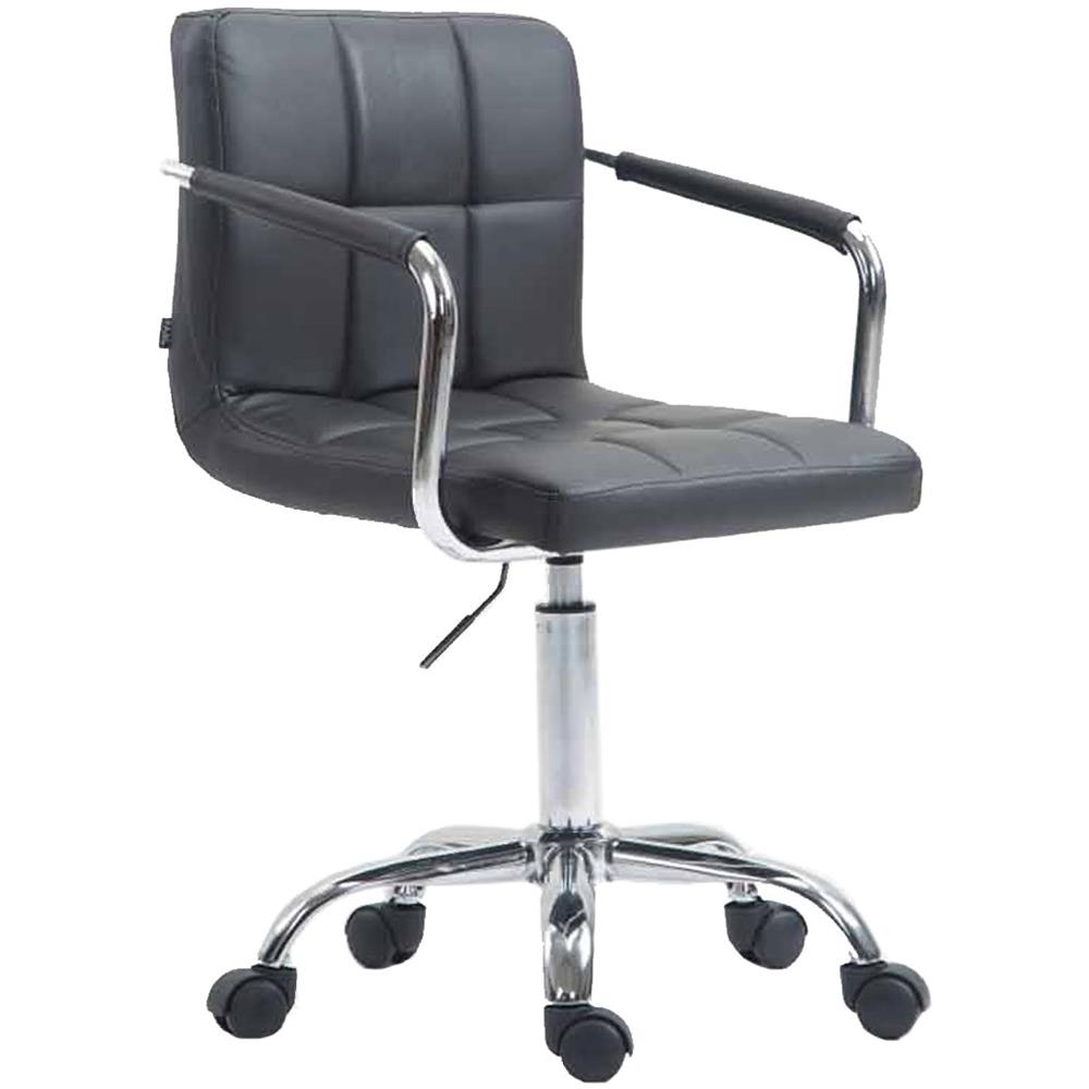 Sedia Ufficio Lucy in Similpelle - Sedia Studio Girevole, 5 Ruote E Braccioli - Sedia Direzionale Imbottita Ergonomica Carico Max 120KG Grigio - Foto 1