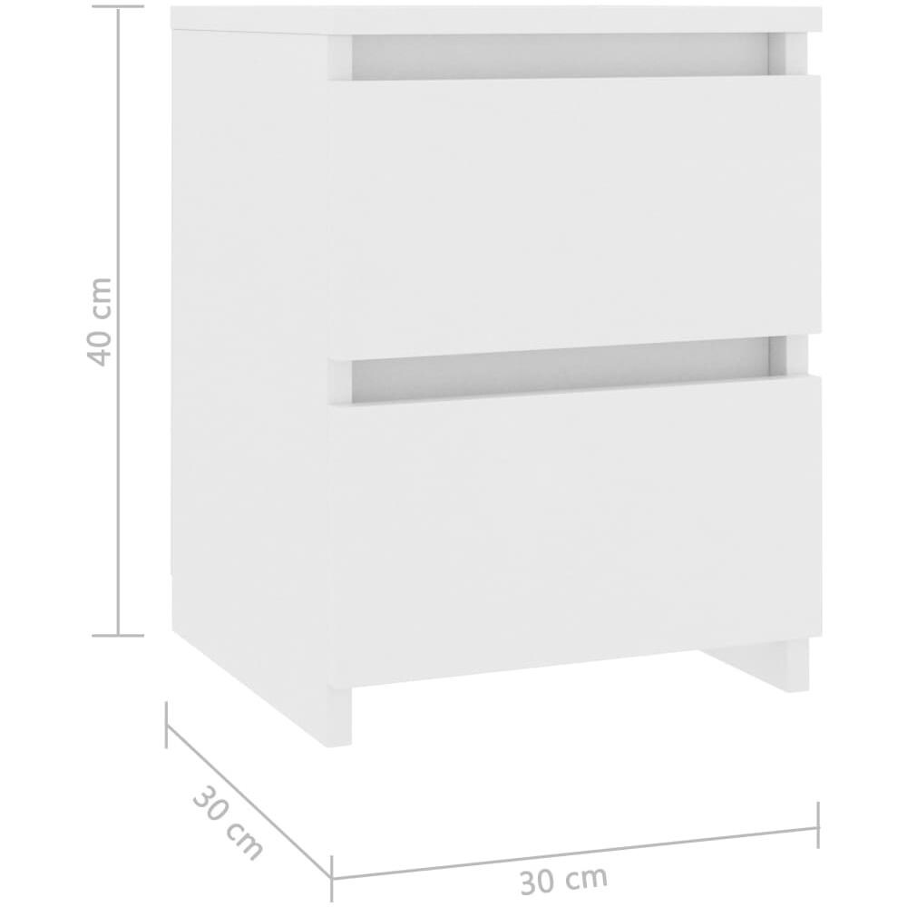 Comodini 2 pz Bianco 30x30x40 cm in Legno Ingegnerizzato - Foto 13
