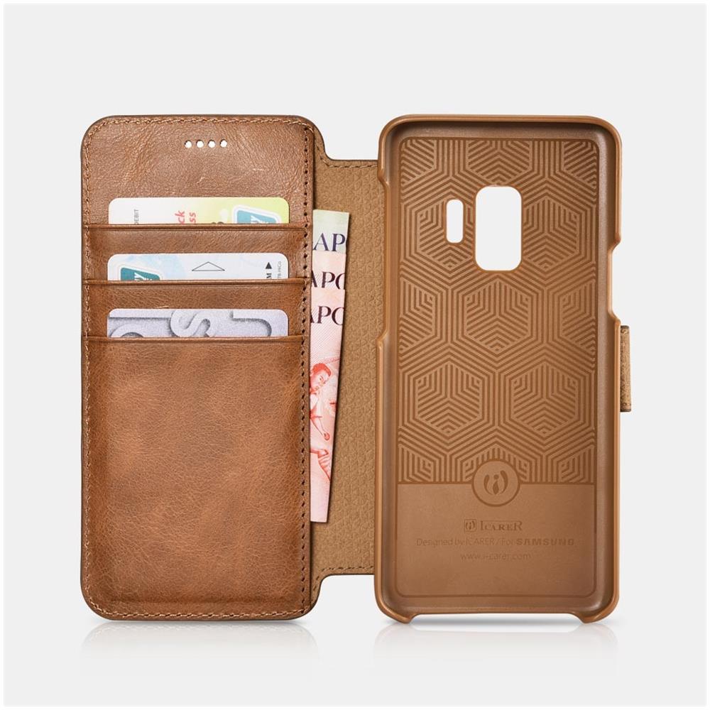 Samsung Galaxy S10 Più Curvo Del Bordo Della Cassa Del Cuoio Di Lusso Vintage Nero - Foto 2