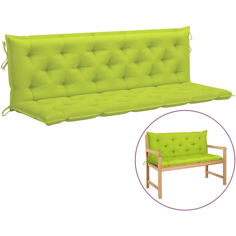 Cuscino per Panca Verde Intenso 180x (50+50) x7 cm Tessuto Oxford - Foto 1
