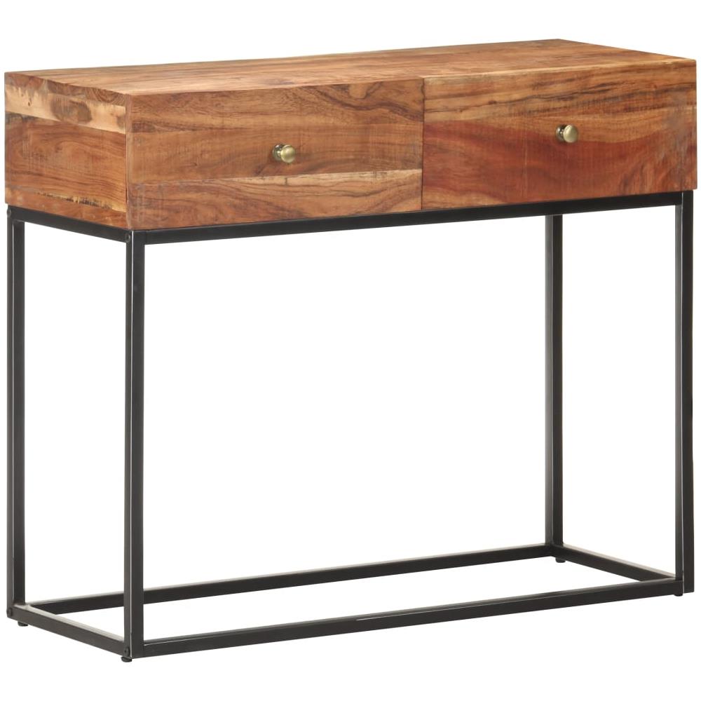 Tavolo Consolle 90x35x75 Cm In Legno Grezzo Di Acacia - Foto 1