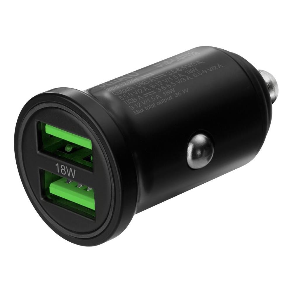 Caricabatteria Da Auto Deltaco Usb, 2x Usb-a 18 W, Ricarica Rapida, 36 W Totali - Foto 1