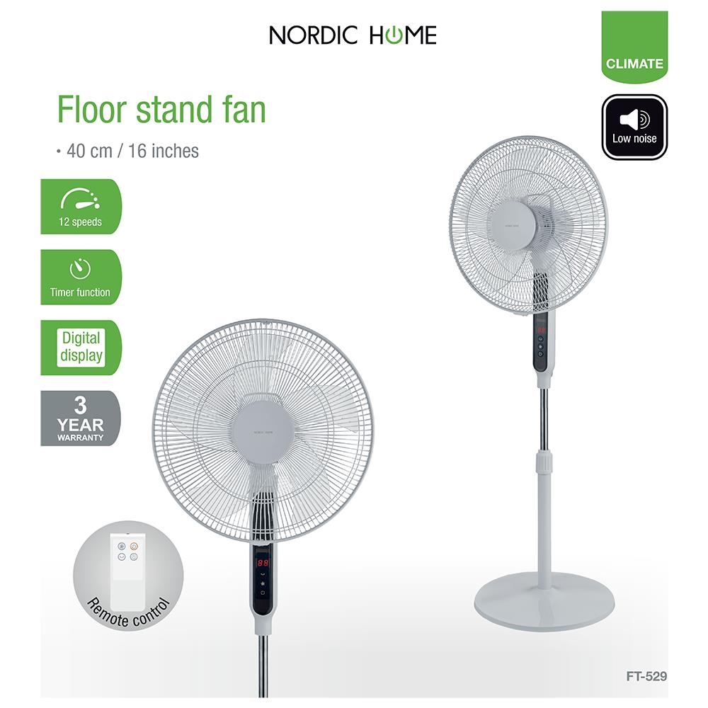 Ventilatore Nordic Home Floor Con Telecomando, 40 Cm, Basso Livello Di Rumorosità, Divertimento Con Timer - Foto 10