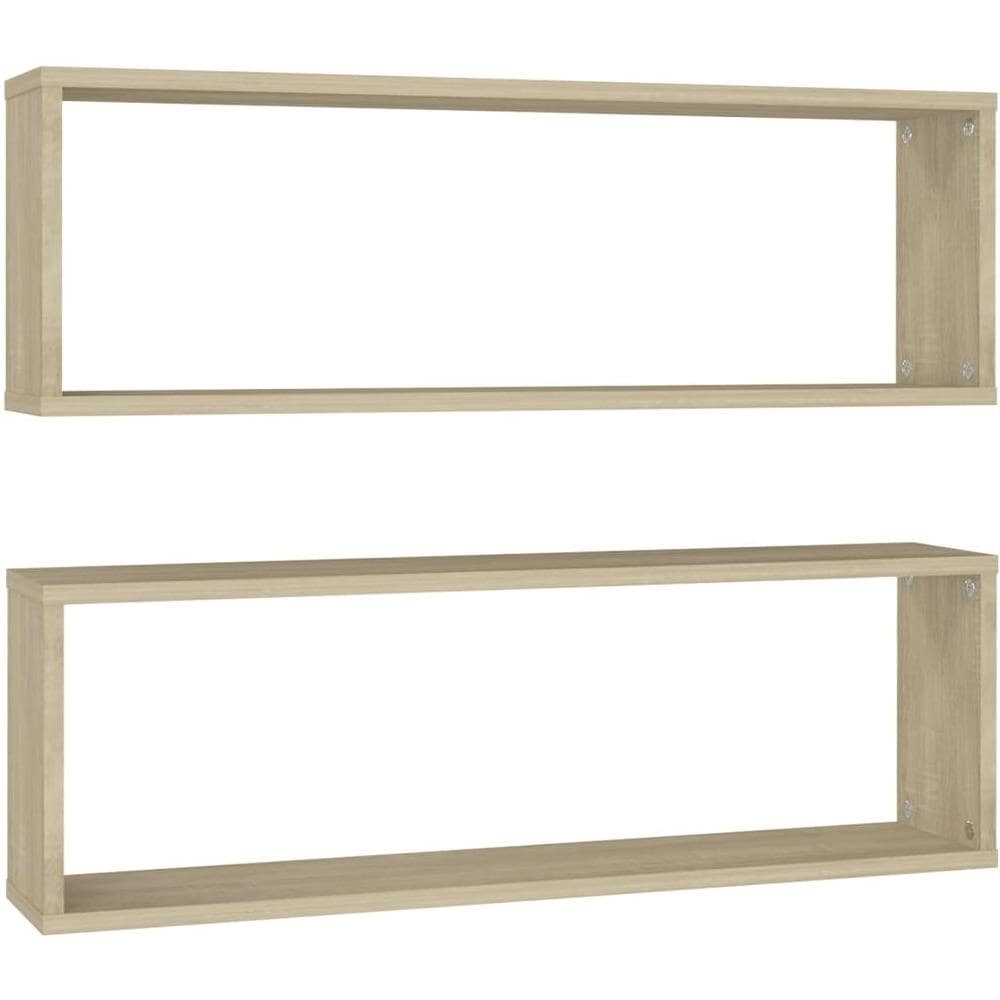 Mensole Parete Cubo 2pz Rovere Sonoma 80x15x26,5cm Multistrato - Foto 2