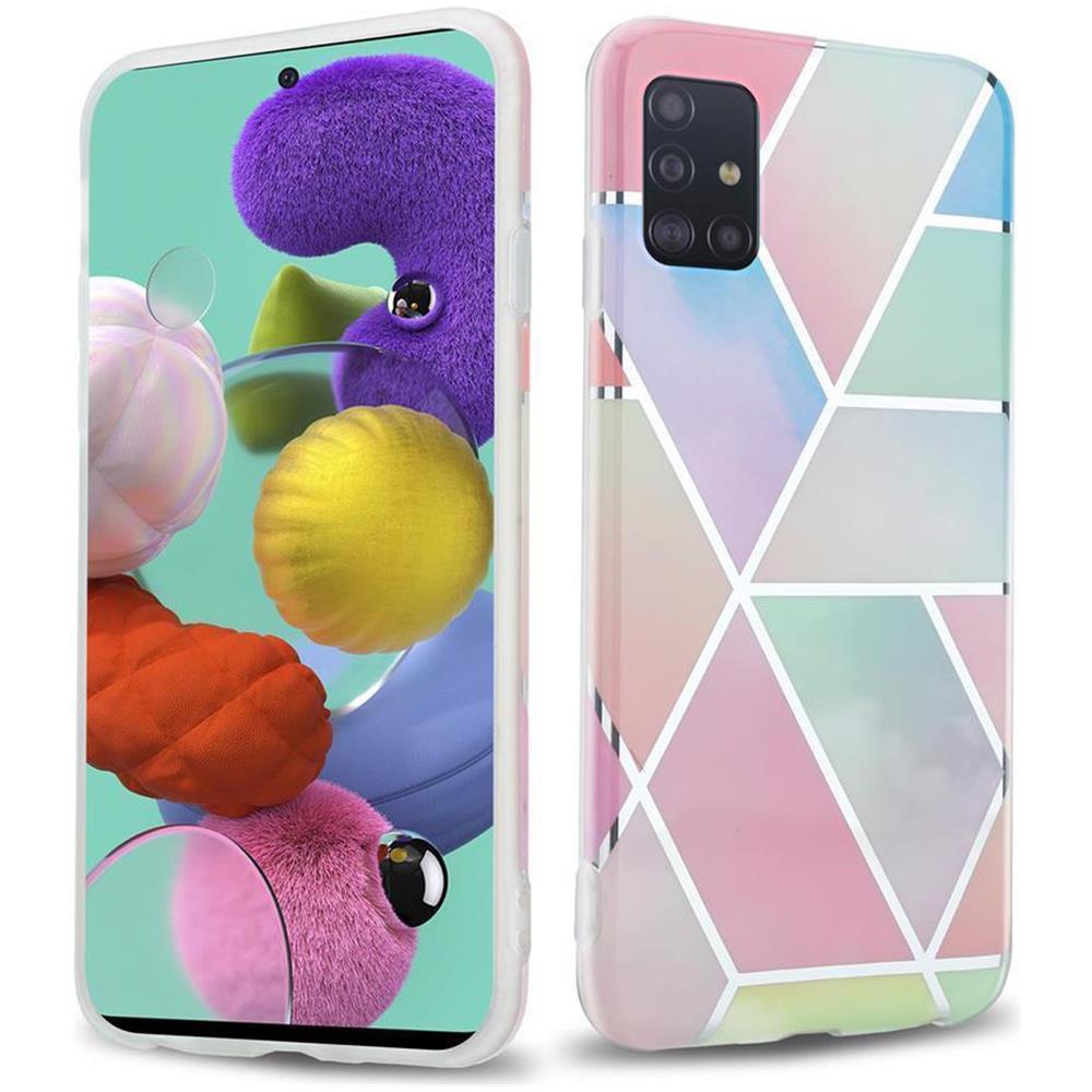 Custodia Compatibile Con Samsung Galaxy A51 5g In Marmo Arcobaleno No. 11 - Coperchio Protettivo In Silicone Tpu Con Motivo A Mosaico - Foto 1