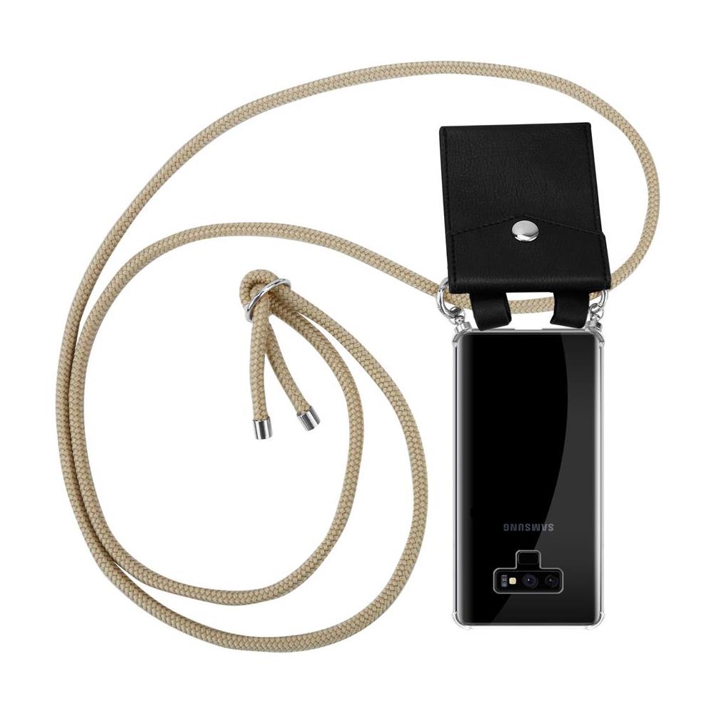 Catena Di Telefoni Cellulari Compatibile Con Samsung Galaxy Note 9 In Marrone Brillante - Coperchio Protettivo In Silicone Con Anelli D'argento, Cinturino In Corda E Custodia Staccabile - Foto 1