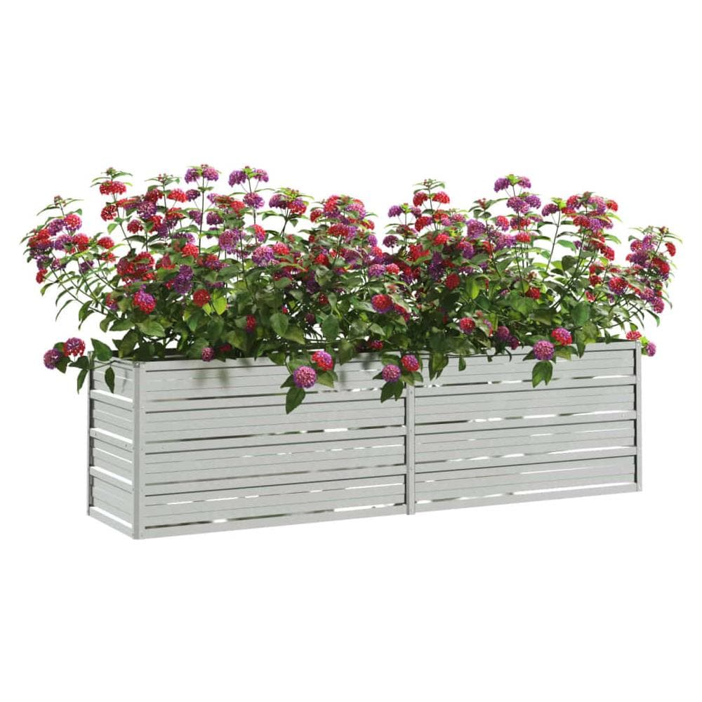 Letto Rialzato Giardino 160x40x45 cm in Acciaio Zincato Argento - Foto 2