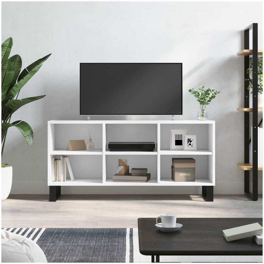 Mobile Porta Tv Bianco 103,5x30x50 Cm In Legno Multistrato - Foto 1
