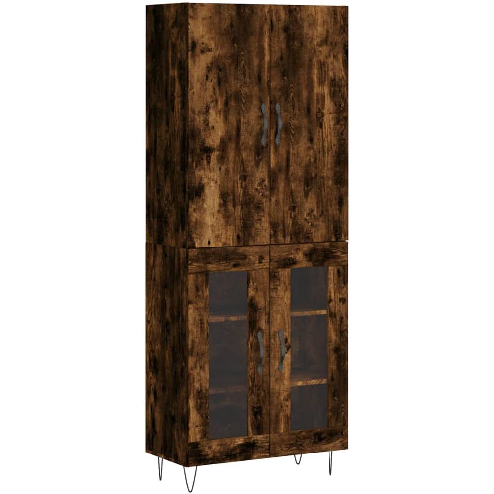Credenza Rovere Fumo 69,5x34x180 Cm In Legno Multistrato - Foto 2