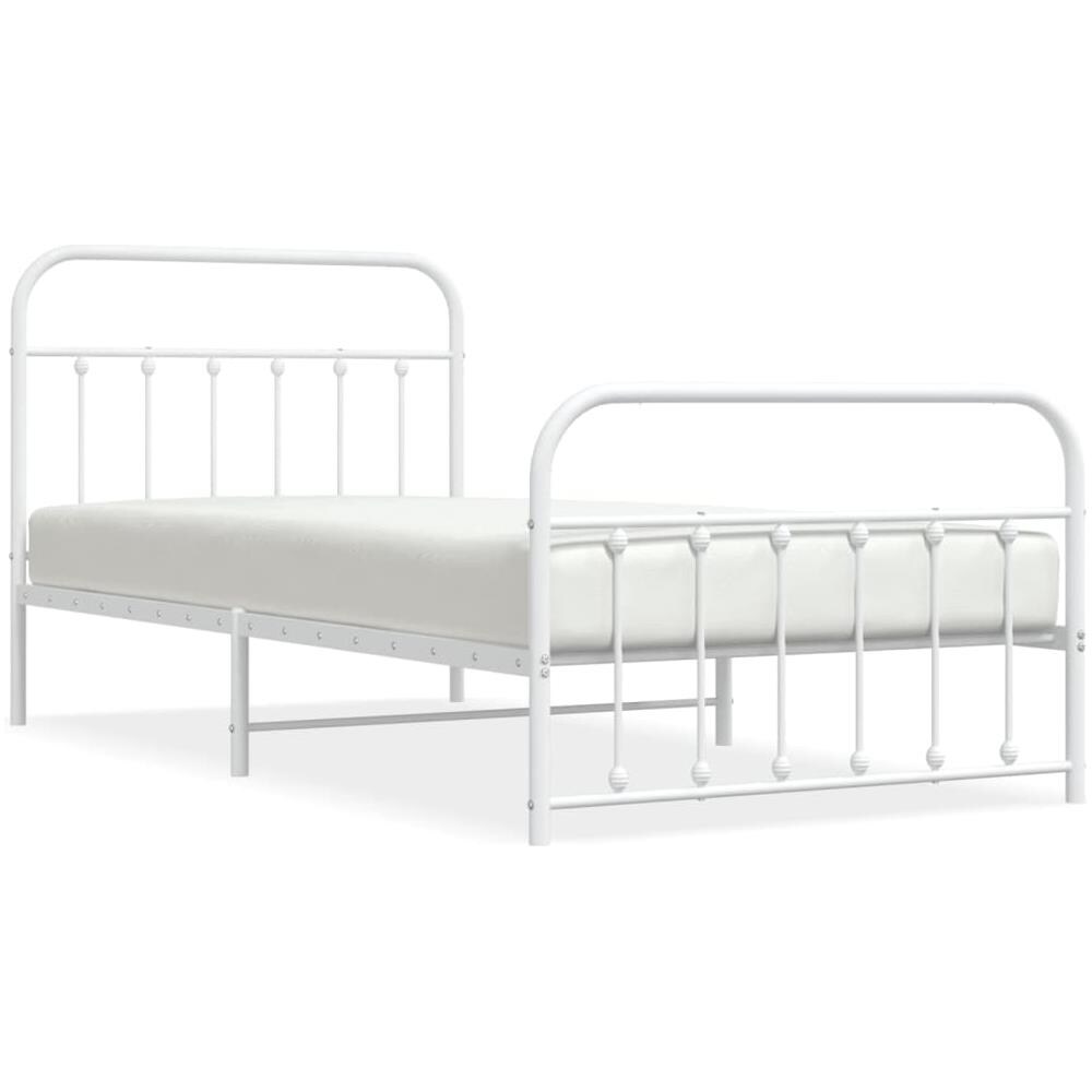 Giroletto Con Testiera E Pediera Metallo Bianco 107x203 Cm - Foto 2