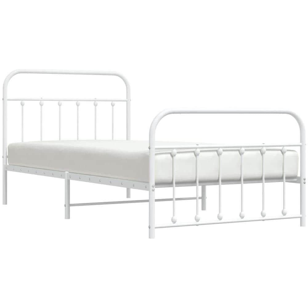 Giroletto Con Testiera E Pediera Metallo Bianco 107x203 Cm - Foto 3