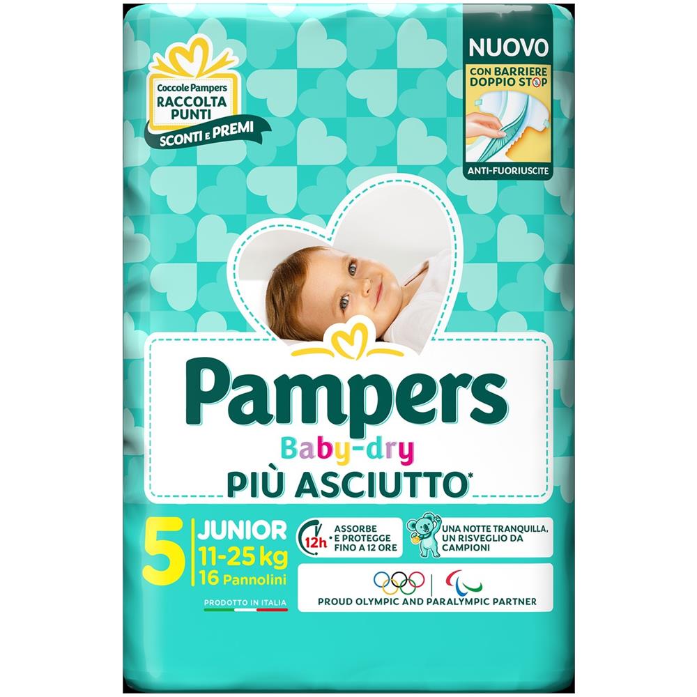 Pannolino Baby Dry Downcount Junior Pampers 16 Pezzi - Foto 1