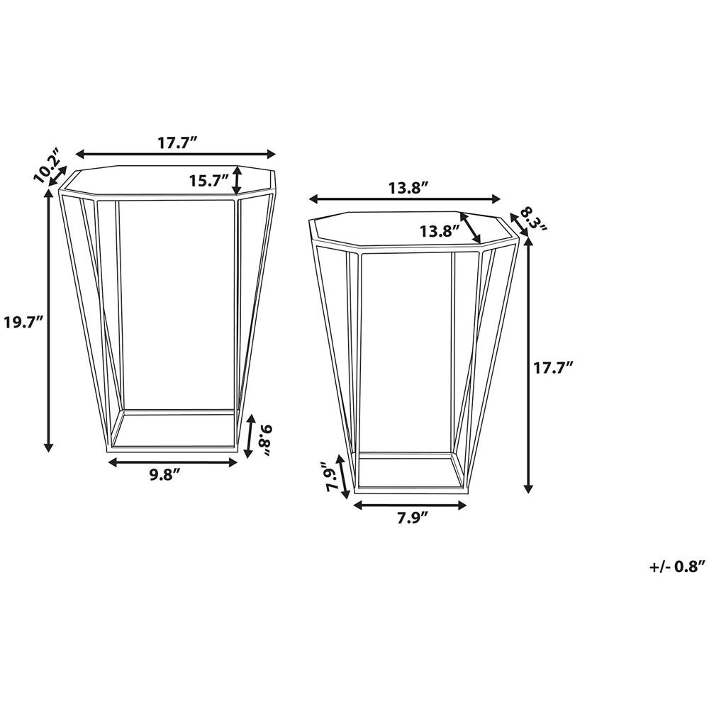 Set Da 2 Tavolini Da Soggiorno Oro E Specchio Sierra - Foto 2