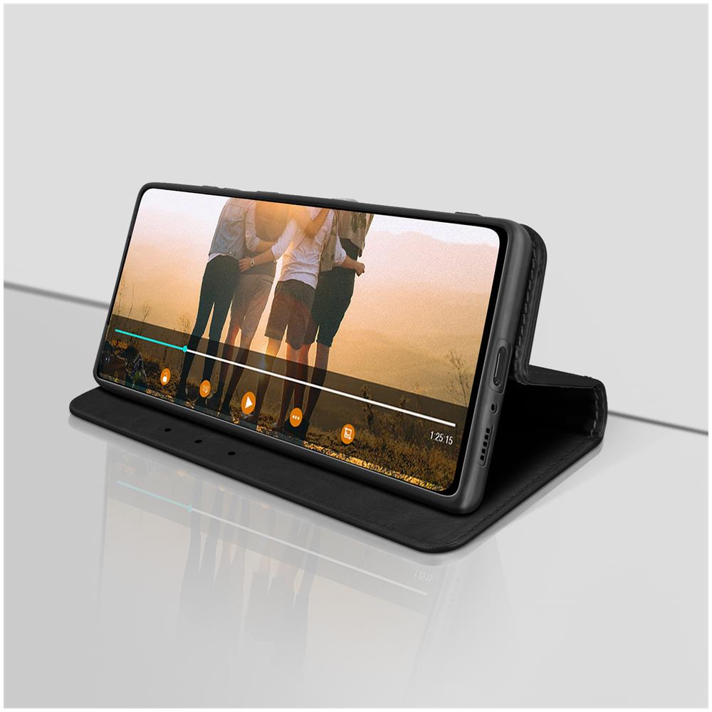 Custodia Portafoglio Xiaomi Mi 10t / 10t Pro Stand Video Aspetto Vintage Nero - Foto 2