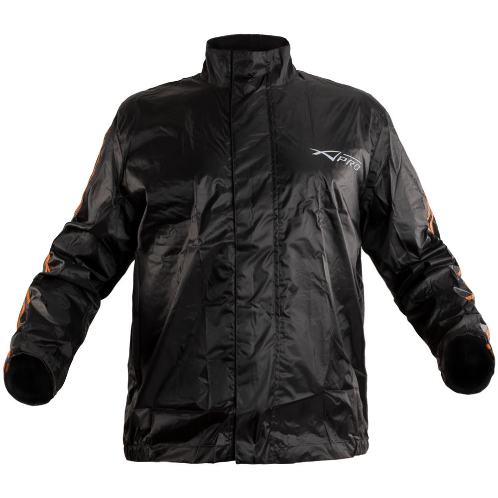 Tuta Moto Cappuccio Giacca Impermeabile Antipioggia Antiacqua Arancione S - Foto 5