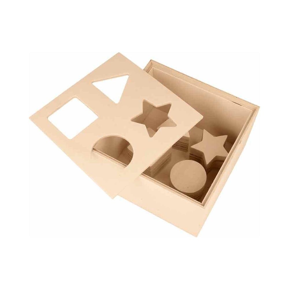 Scatola Di Forma In Legno - 16 X 16 X 10 Cm - Foto 1