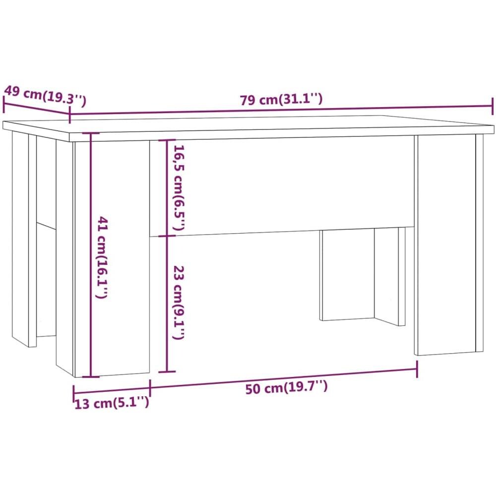 Tavolino Da Salotto Grigio Cemento 79x49x41cm Legno Multistrato - Foto 7