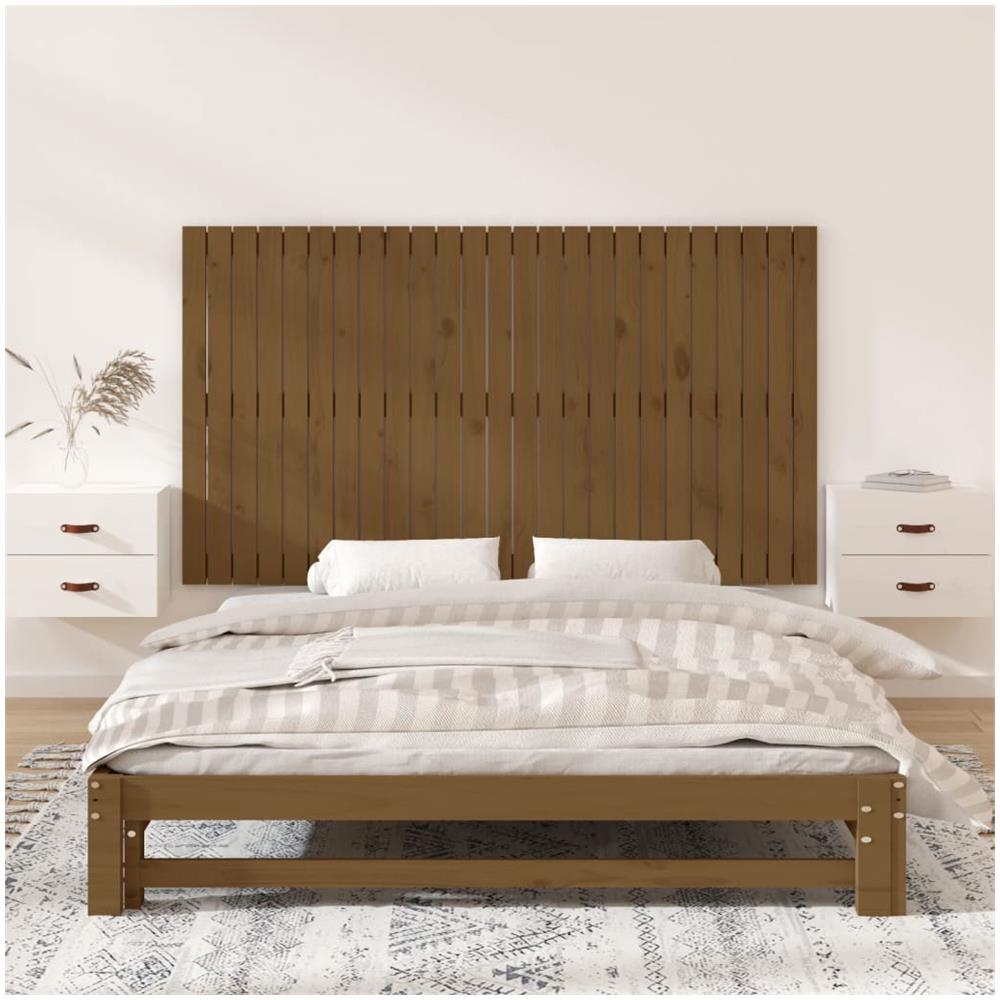 Testiera Da Parete Miele 159,5x3x90cm In Legno Massello Di Pino - Foto 3