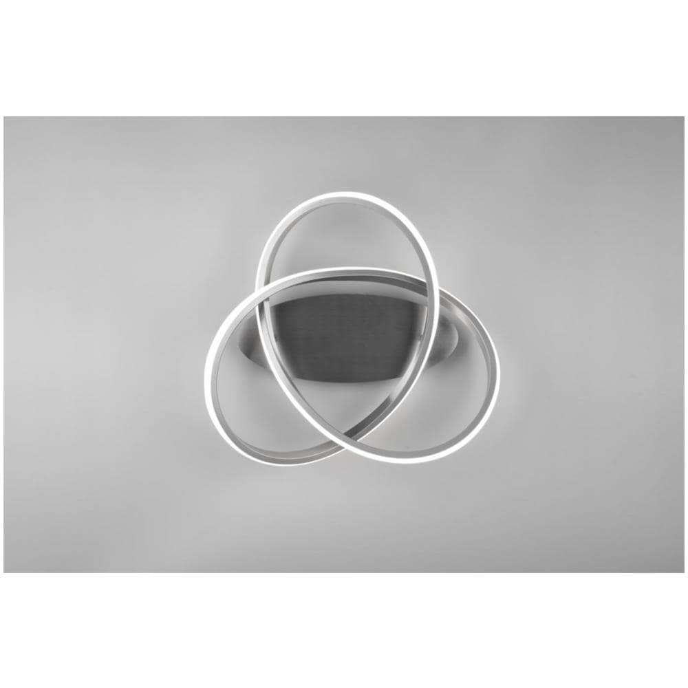 Plafoniera A Soffitto Course Nichel Con Spirale Led Dimmer Da 18w Ø45 Cm Di Trio Lighting. - Foto 1