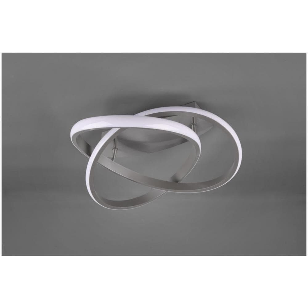 Plafoniera A Soffitto Course Nichel Con Spirale Led Dimmer Da 18w Ø45 Cm Di Trio Lighting. - Foto 2