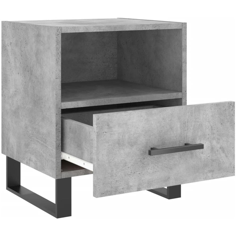 Comodino Grigio Cemento 40x35x47,5 Cm In Legno Multistrato - Foto 3