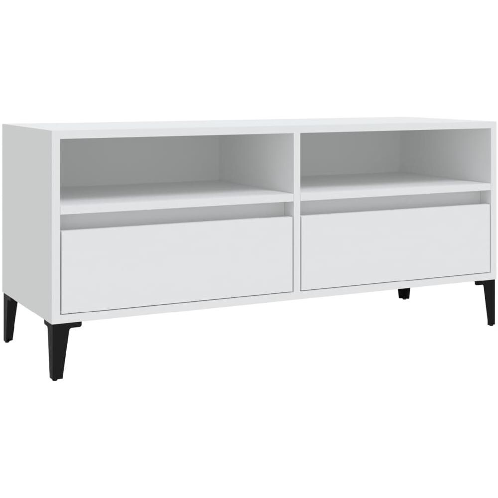Mobile Porta Tv Bianco 100x34,5x44,5 Cm In Legno Multistrato - Foto 2