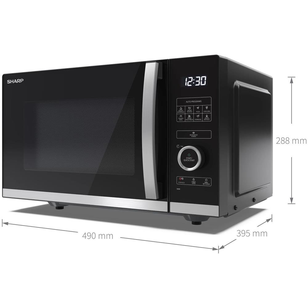 YC-QS254AE-B forno a microonde Superficie piana Solo microonde 25 L 900 W Nero, Acciaio inossidabile - Foto 2