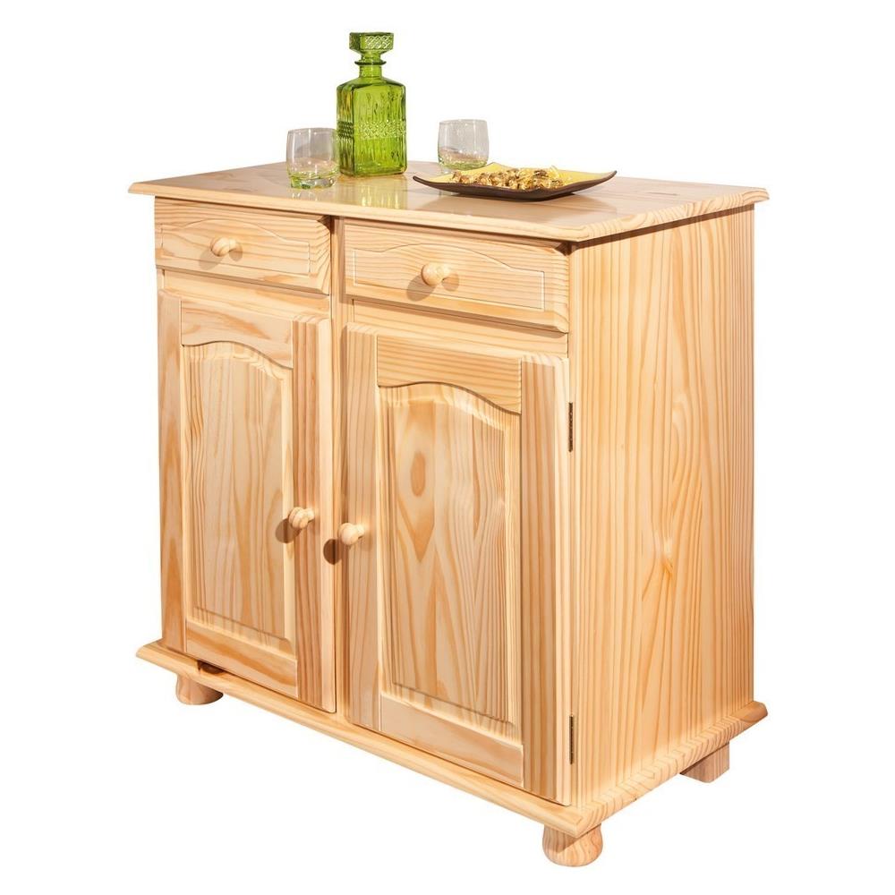 Madia Due Ante + Due Cassetti In Legno Massiccio / Naturale - Foto 3