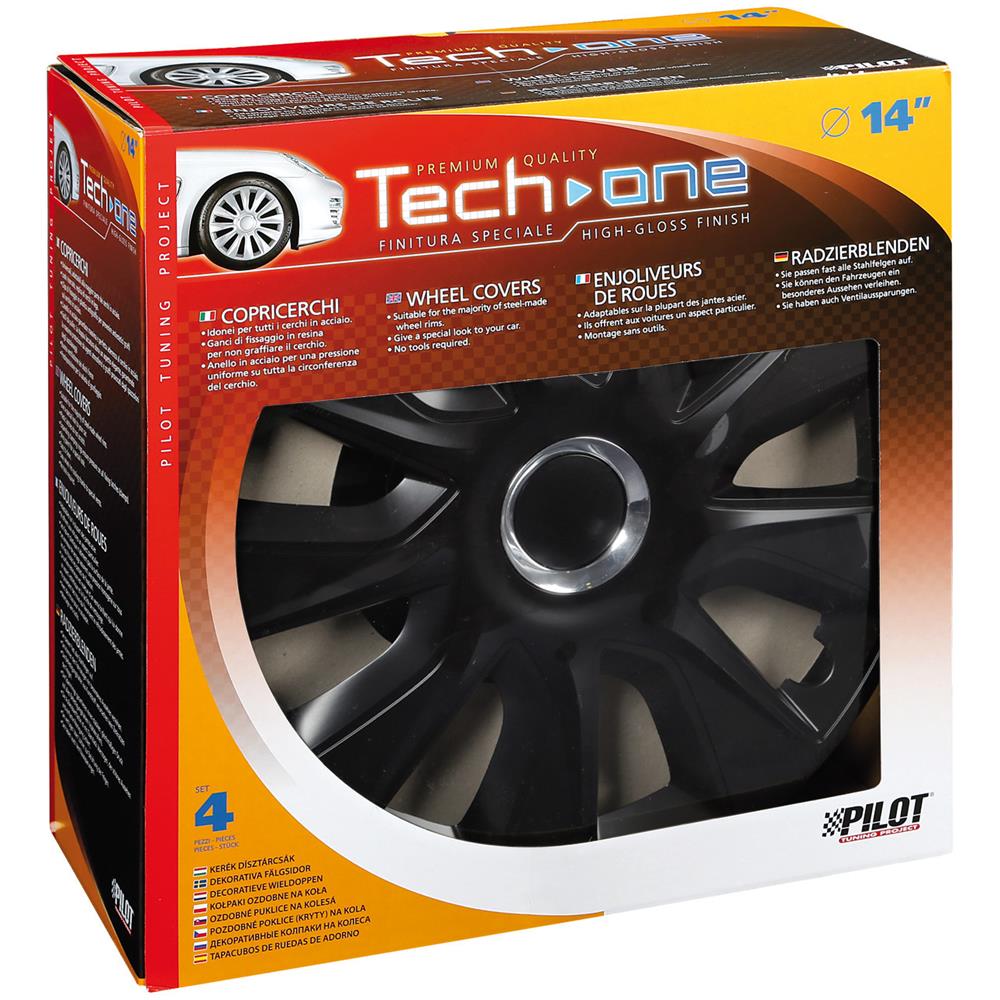 Copricerchi Auto Universali 14 Pollici Tech-one Stratos Rc Black 31606 - Foto 7