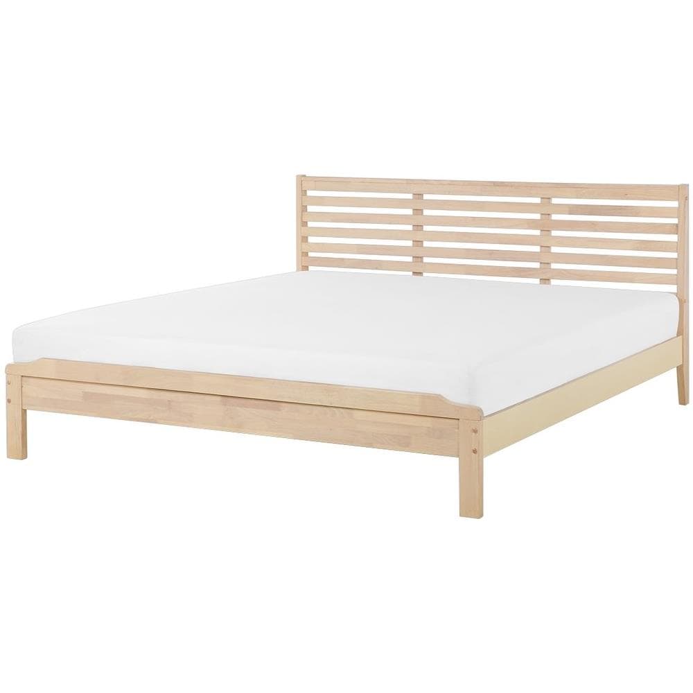 Letto Matrimoniale Moderno In Legno Marrone Chiaro 180x200cm Carnac - Foto 1