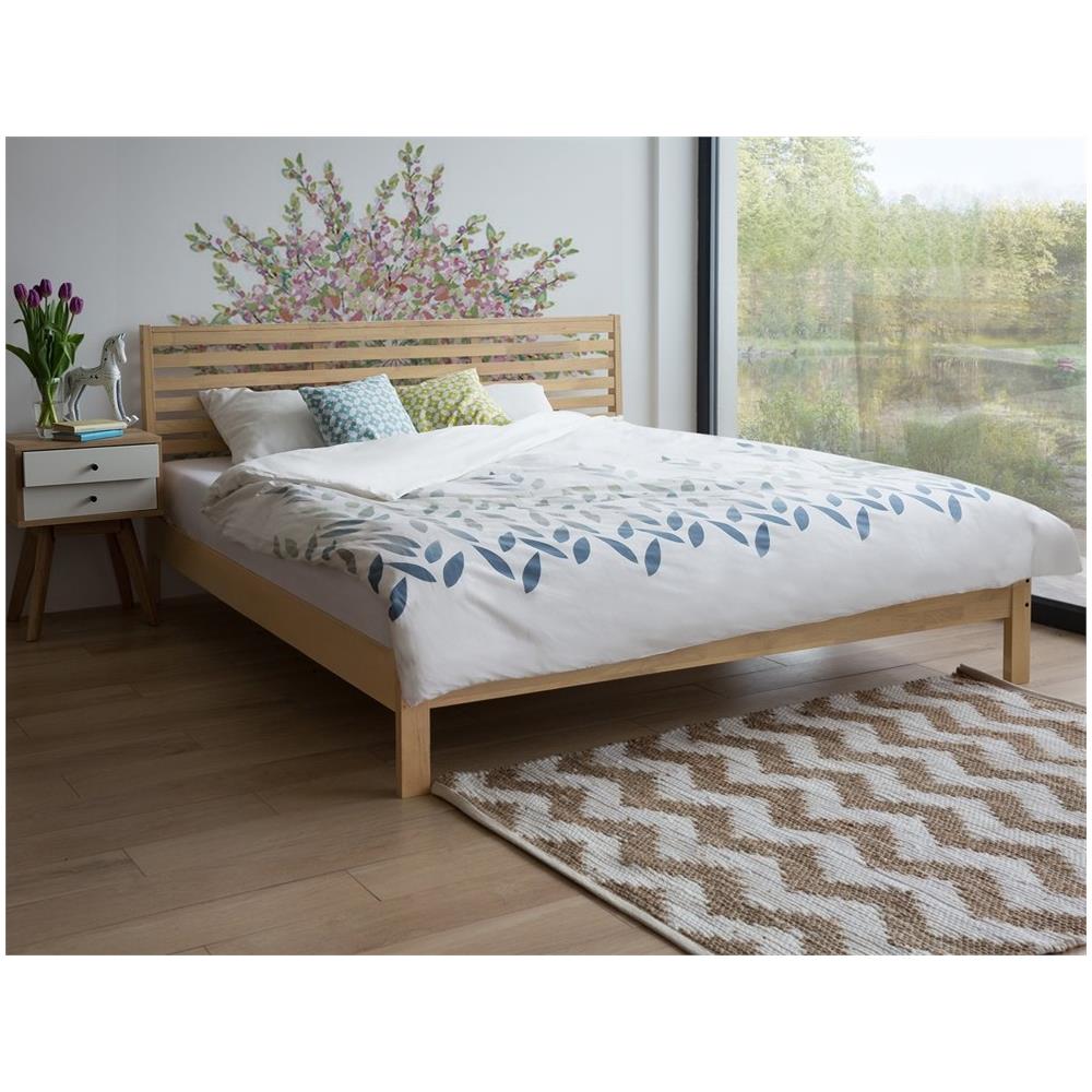 Letto Matrimoniale Moderno In Legno Marrone Chiaro 180x200cm Carnac - Foto 2