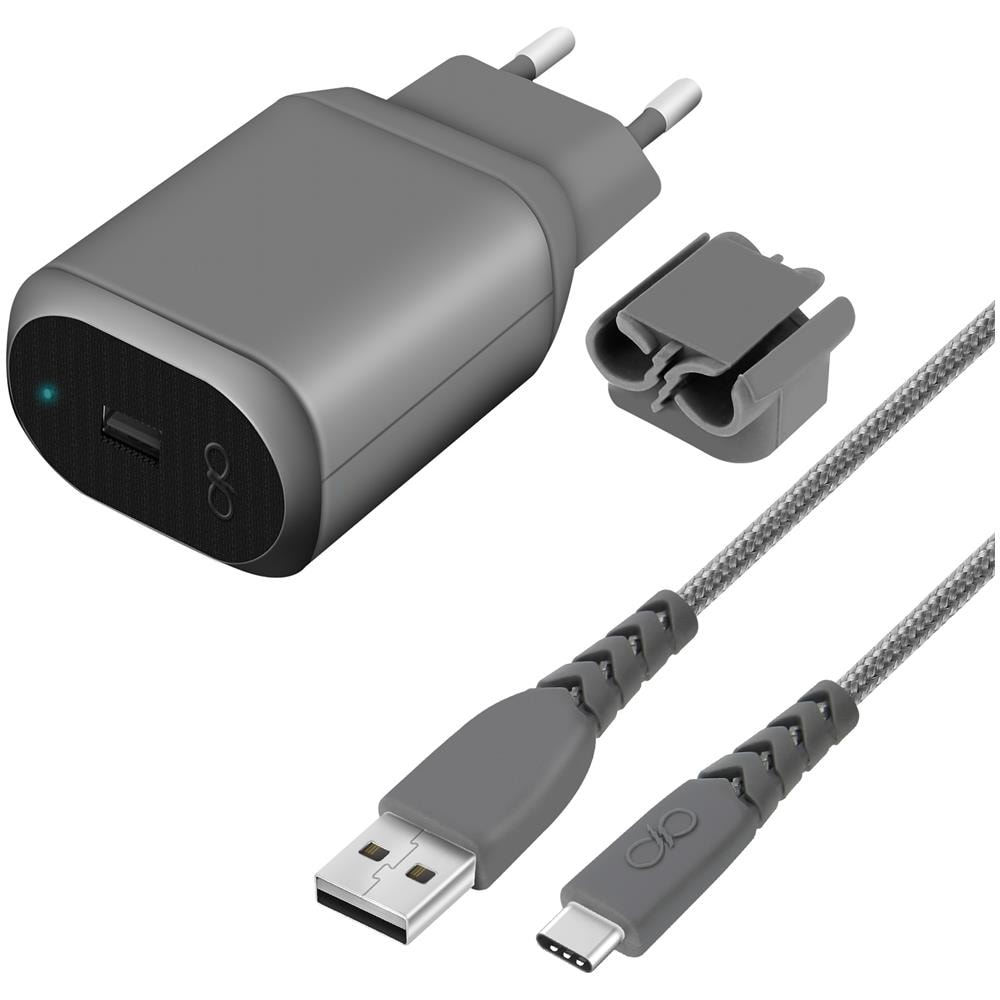 Caricabatterie 3a + Cavo Usb-c 1.2m Garanzia A Vita Grigio - Foto 2