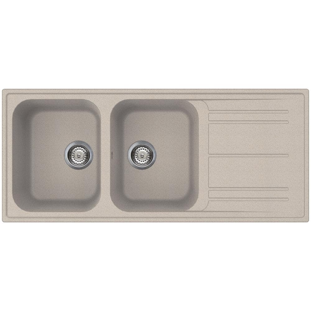 Lavello A Due Vasche Con Gocciolatoio Lz116av2 Finitura Avena Da 116cm - Foto 3