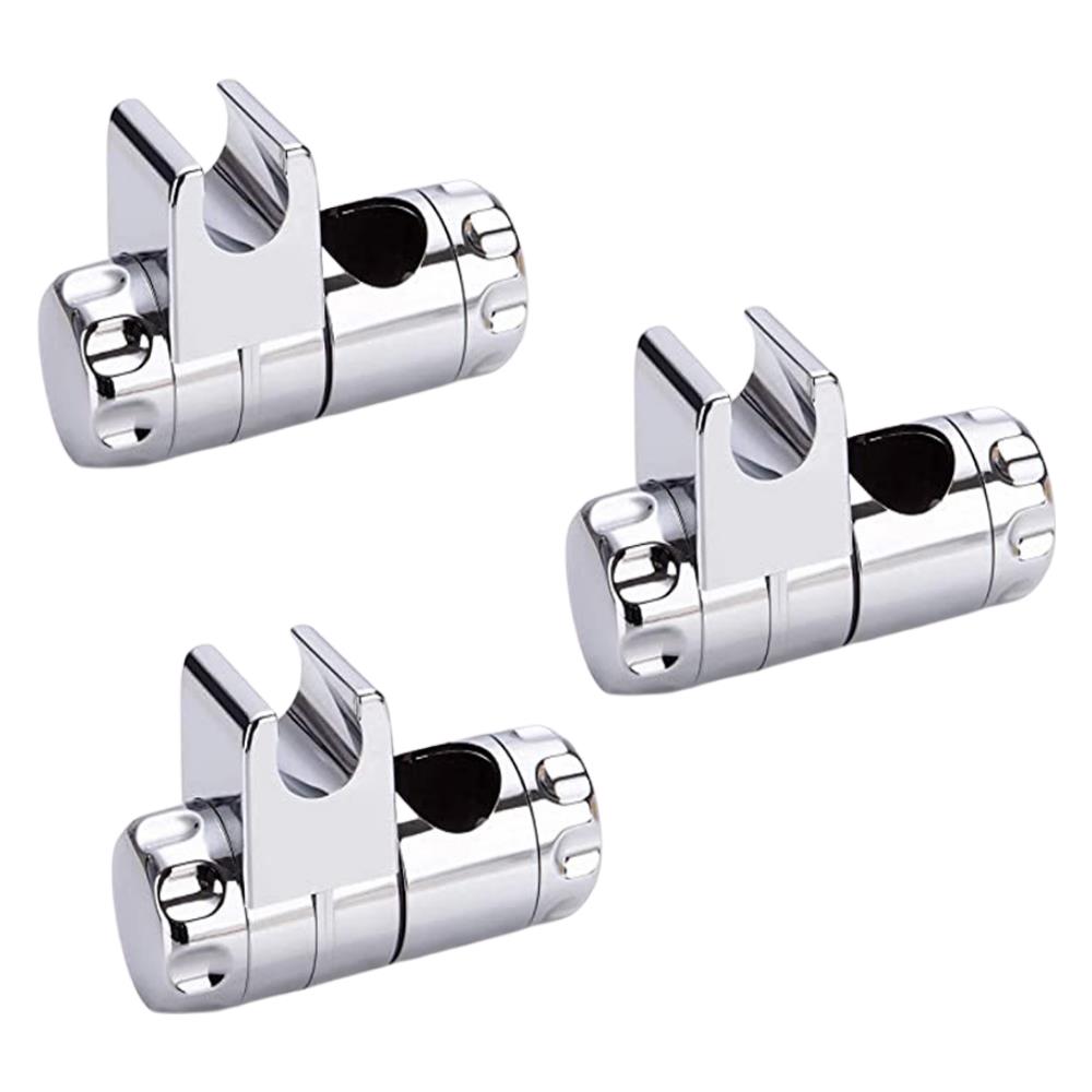 Gancio Supporto Doccia 3 Pz Cromato Per Aste Saliscendi Scorrevole - Foto 2