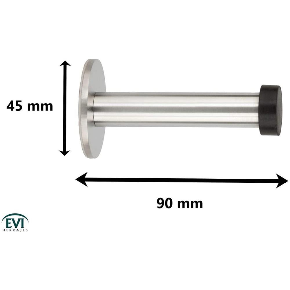 Porto A Testa, Muro, Installazione Adesiva, Silenzioso, Acciaio Inossidabile, Gomma Nera - Foto 3