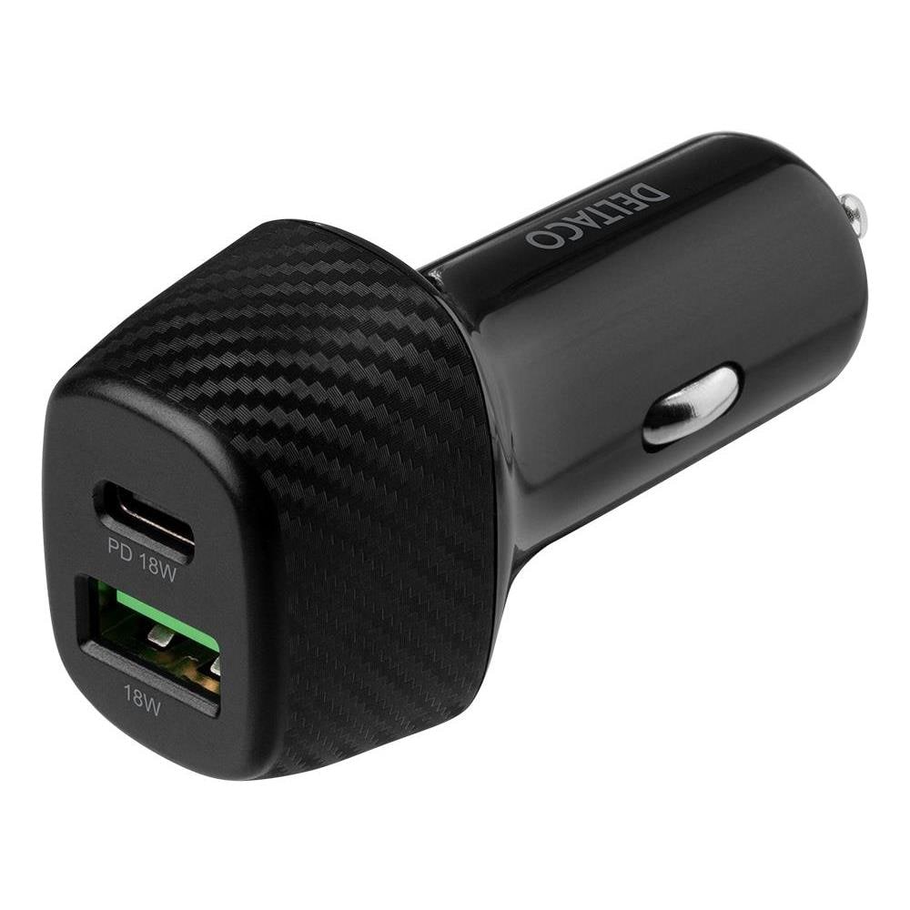 Usbc-car120 Caricabatterie Per Dispositivi Mobili Nero Auto (Car Charger With Quick Charge Usb-c & Usb-a - Foto 1