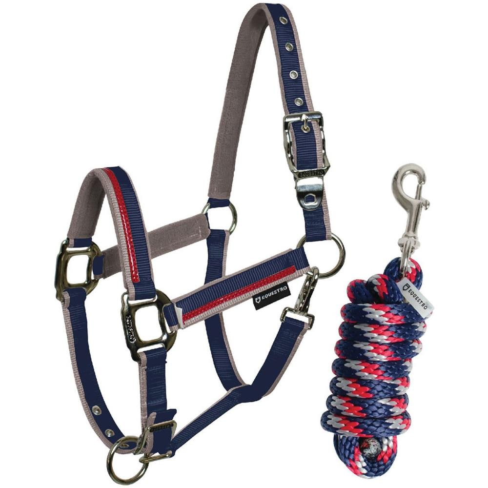Cavezza Per Cavalli Equipride Con Lunghina - In Nylon E Finta Pelliccia, Motivo Cavallini, Regolabile, Colore Viola - Foto 9