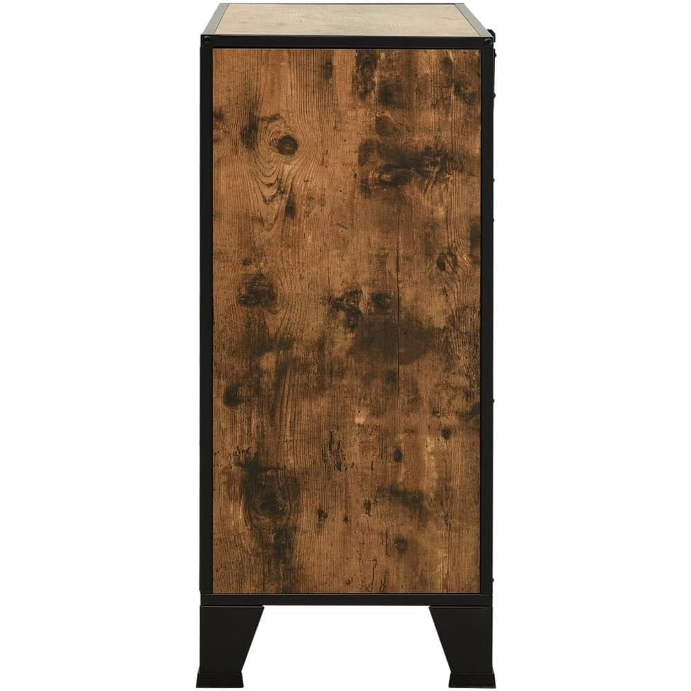 Armadietti 2 Pz Marrone Rustico 72x36x82 Cm Metallo E Mdf - Foto 2