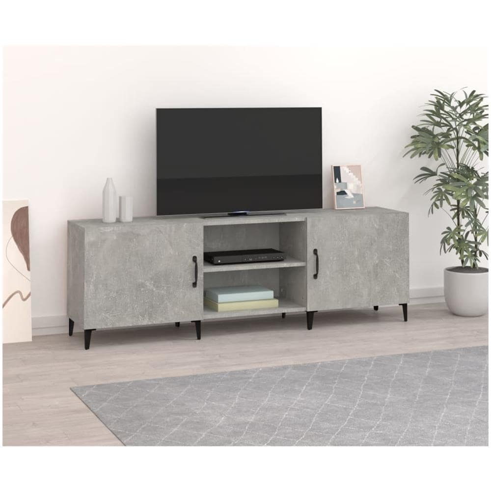 Mobile Porta Tv Grigio Cemento 150x30x50cm In Legno Multistrato - Foto 1